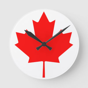 Kanada Maple Löv Rund Klocka