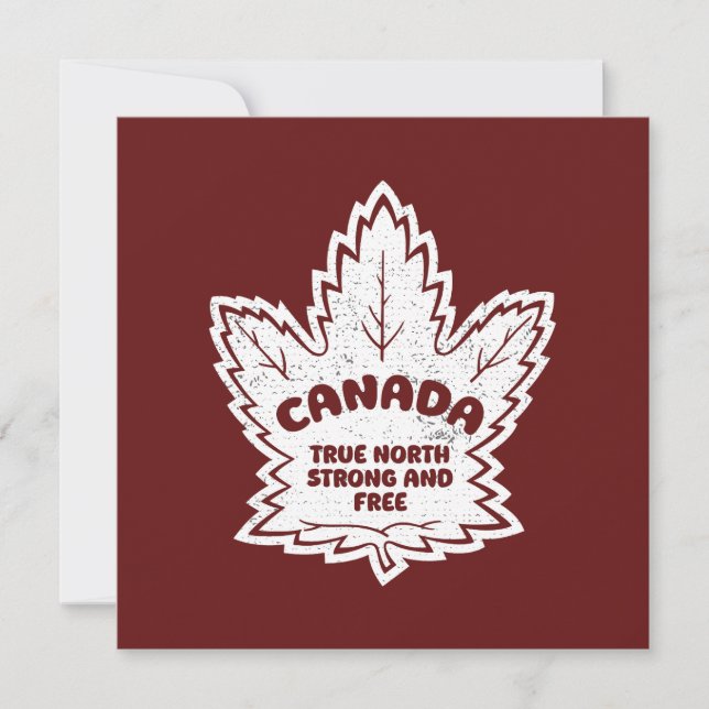 Kanada Maple Löv sann nord stark och fri Julkort (Framsida)