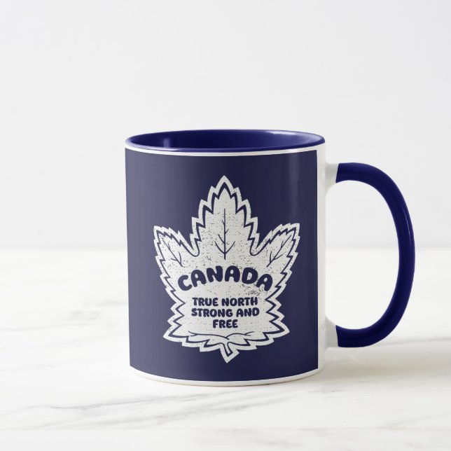 Kanada Maple Löv sann nord stark och fri Mugg (Höger)