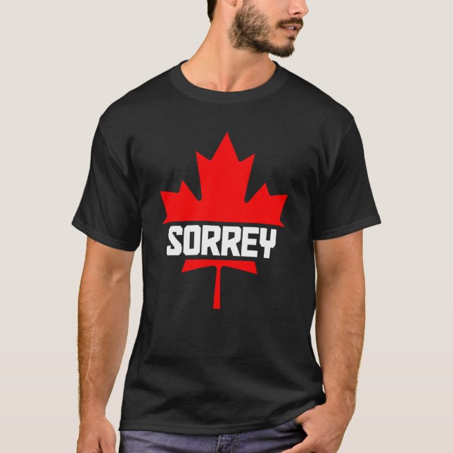 Kanada Maple Löv Sorrey Canadian Flagga 1 T Shirt (Framsida)