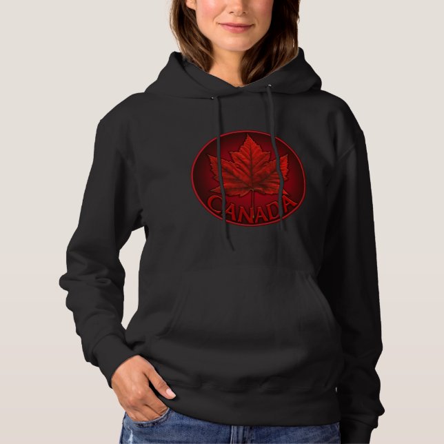 Kanada Maple Löv Women's Hoodie Hooded Shirt T Shirt (Framsida)
