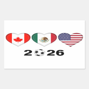 Kanada Mexiko USA värd för Football Tournament 202 Rektangulärt Klistermärke