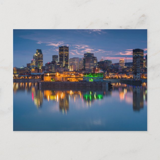 Kanada, Montreal, siluett och Gamla hamnen Vykort (Framsida)