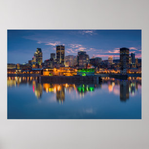 Kanada, Montreal, Skyline och Gamla Port Poster