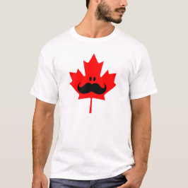 Kanada mustasch - en mustasch på röd lönn t-shirt
