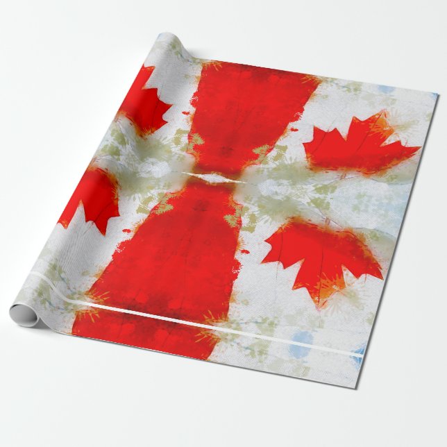 Kanada My Canada (Canadian Flagga) Presentpapper (Utrullad)