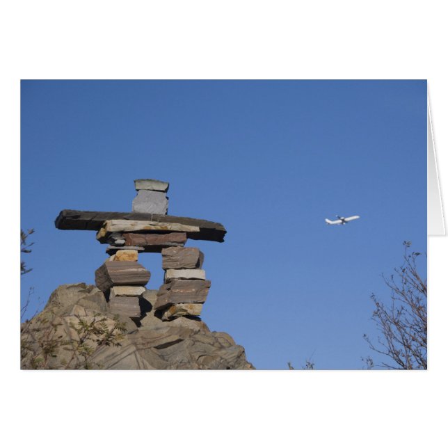 Kanada, Newfoundland, St. John's. Inukshuk (att Hälsningskort (Framsidan Horizontal)