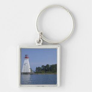 Kanada, Nova Scotia, Cape Breton Island, Fyrkantig Silverfärgad Nyckelring