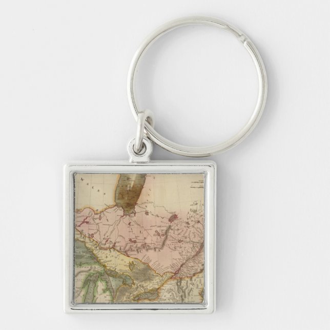 Kanada, Nova Scotia Fyrkantig Silverfärgad Nyckelring (Framsidan)