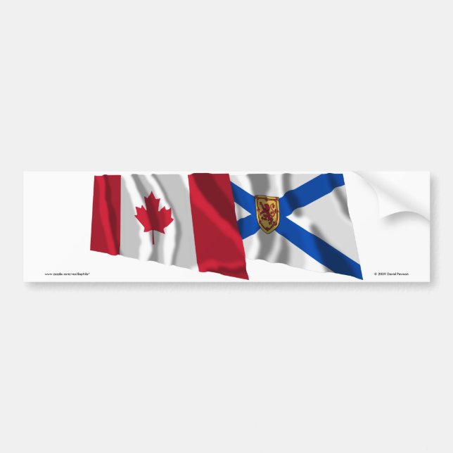Kanada & Nova Scotia som vinkar flaggor Bildekal (Framsidan)