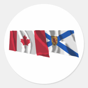 Kanada & Nova Scotia som vinkar flaggor Runt Klistermärke