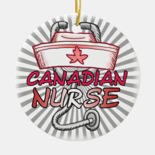Kanada Nurse Julgransprydnad Keramik