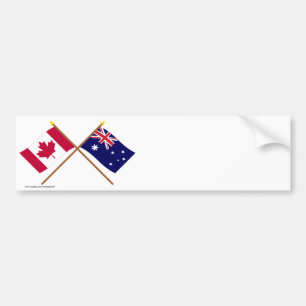 Kanada och Australien korsad flaggor Bildekal