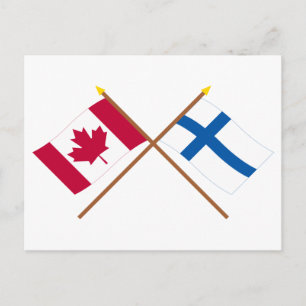 Kanada och Finland Crossed Flaggor Vykort