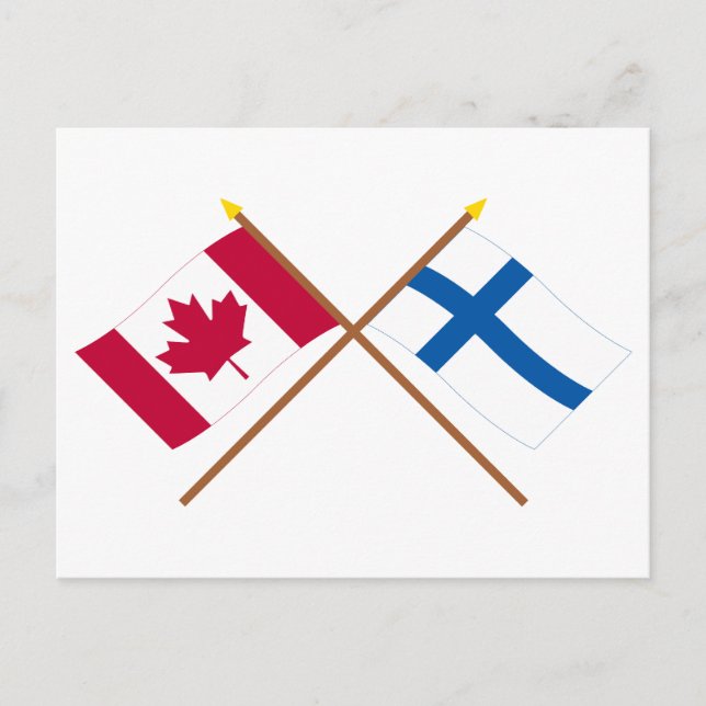 Kanada och Finland Crossed Flaggor Vykort (Framsida)