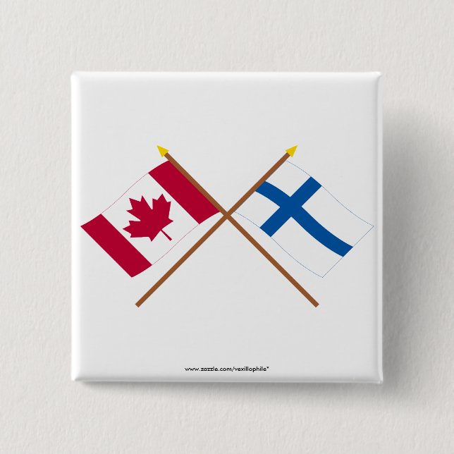 Kanada och Finland korsad flaggor Knapp (Framsida)
