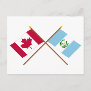 Kanada och Guatemala Crossed Flaggor Vykort