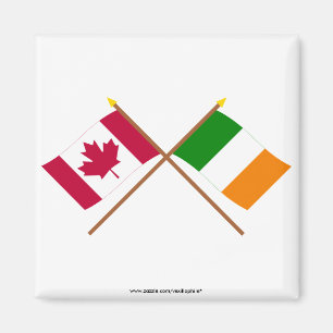 Kanada och Irland korsad flaggor Magnet