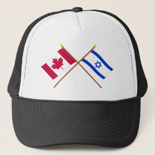 Kanada och Israel korsad flaggor Keps