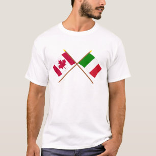 Kanada och italien korsad flaggor tröja