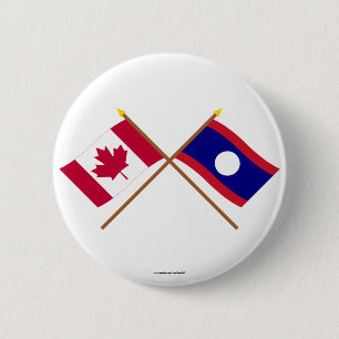 Kanada och Laos korsad flaggor Knapp