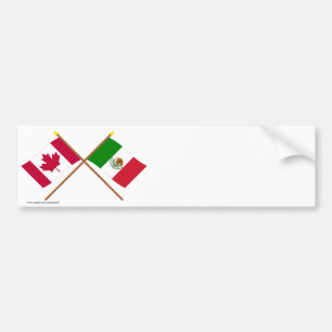 Kanada och Mexico korsad flaggor Bildekal