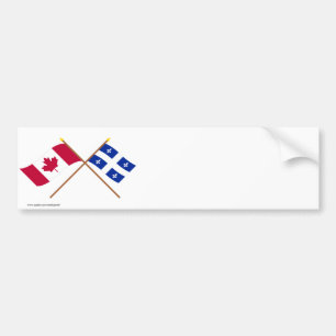 Kanada och Quebec korsad flaggor Bildekal
