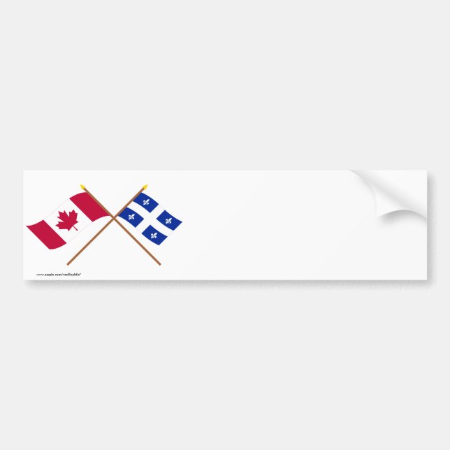 Kanada och Quebec korsad flaggor Bildekal (Framsidan)