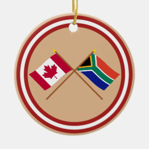 Kanada och Sydafrika korsad flaggor Julgransprydnad Keramik