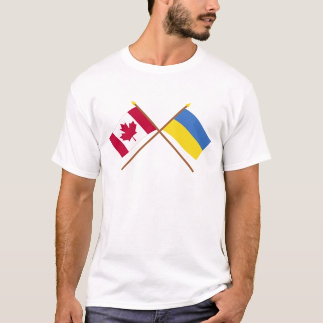 Kanada och Ukraina korsad flaggor Tröja (Framsida)