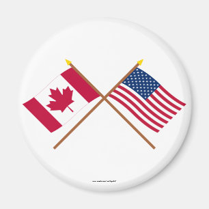 Kanada och United States korsad flaggor Magnet