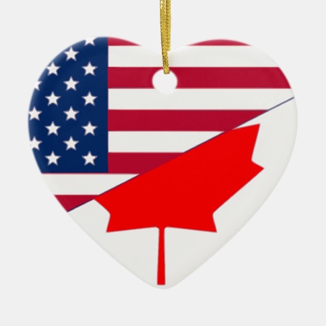 Kanada och USA, bland Julgransprydnad Keramik (Framsidan)