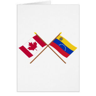 Kanada och Venezuela korsad flaggor Hälsningskort