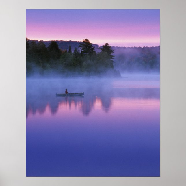 Kanada, Ontario, Algonguin Park, Canoeist på Poster (Framsidan)