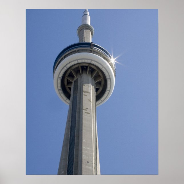 Kanada, Ontario, Toronto. Toppen av CN Tower med Poster (Framsidan)