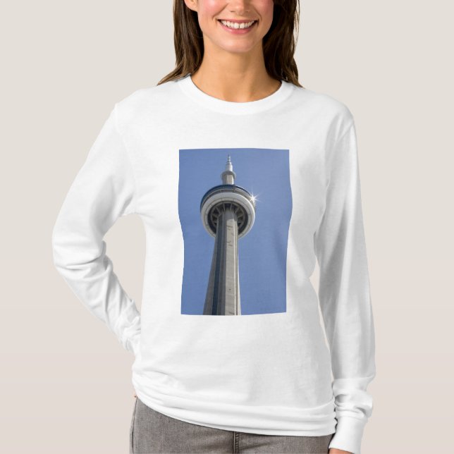 Kanada, Ontario, Toronto. Toppen av CN Tower med Tee (Framsida)
