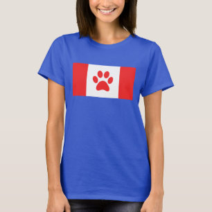 Kanada Paw Flagga - Rolig Kanadensisk Flagga T Shirt