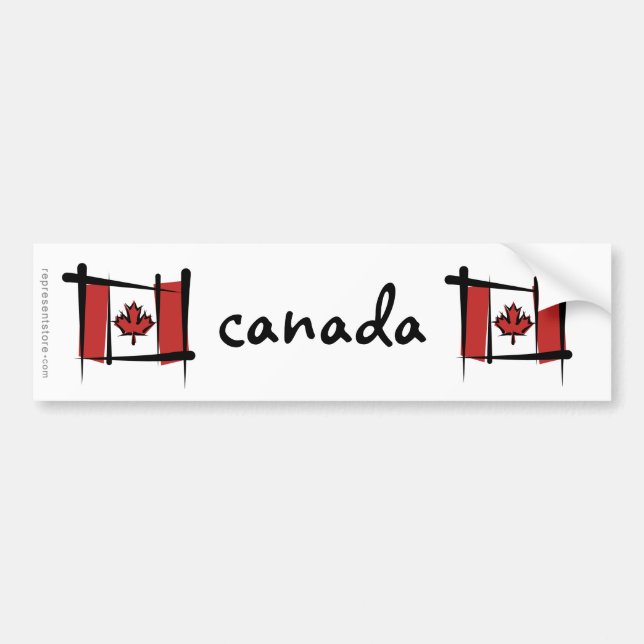 Kanada Pensel Flagga Bildekal (Framsidan)