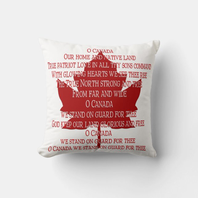 Kanada Pillow Canadian Anthem Souvenir Pillow Kudde (Framsida)