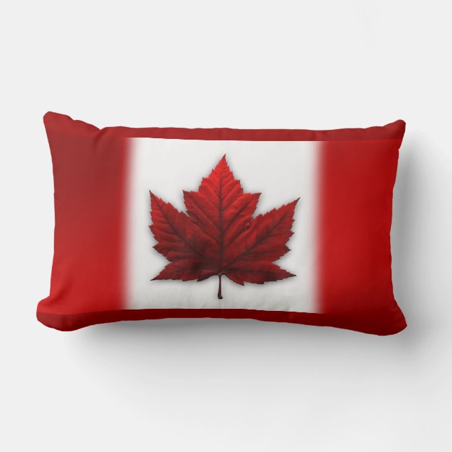 Kanada Pillow Canadian Flagga Souvenir Pillow Lumbarkudde (Framsida)