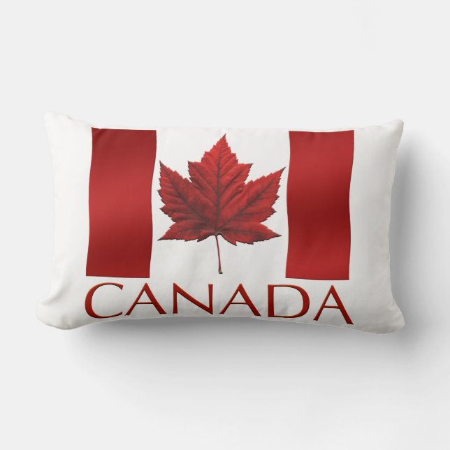 Kanada Pillow Canadian Flagga Souvenir Pillow Lumbarkudde (Framsida)