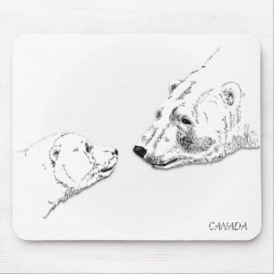 Kanada Polar Bear Mousepad Wildlife Art Mousepad Musmatta