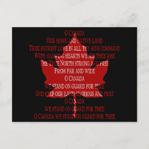 Kanada Postcards Kanada Anthem Souvenir Postcards Vykort