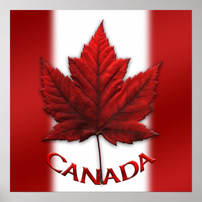 Kanada Poster Flagga Souvenir Prints & Gifts (Framsidan)