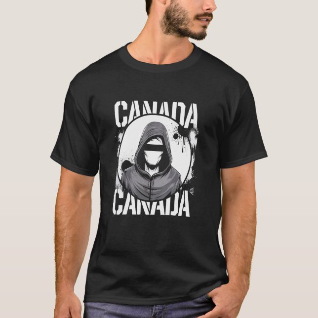Kanada Present Flagga Varsity Kanadensisk Toronto  T Shirt (Framsida)