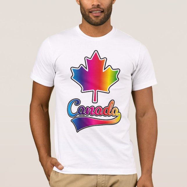 Kanada Pride regnbågslogotyp T Shirt (Framsida)