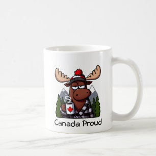 Kanada Proud Moose Drinking en Kopp av kaffe