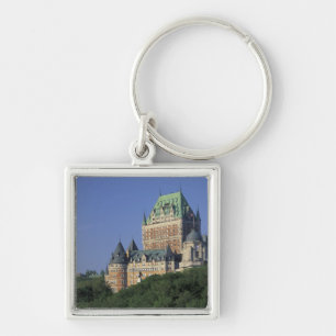 Kanada, Québec.  Chateau Frontenac. Fyrkantig Silverfärgad Nyckelring