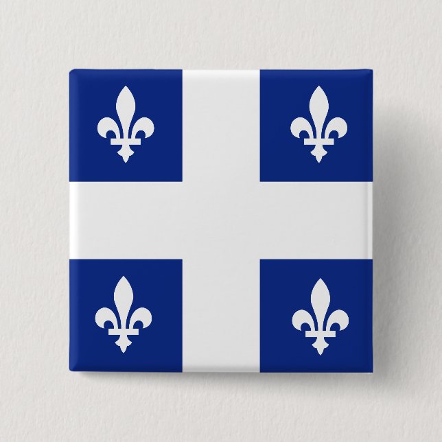 Kanada Quebec högkvalitativ flagga Knapp (Framsida)