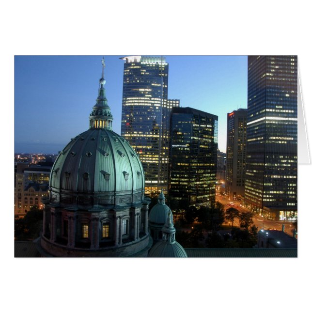Kanada, Quebec, Montreal. Downtown Montreal, Hälsningskort (Framsidan Horizontal)